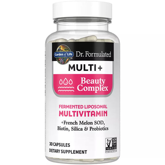 Garden of Life Dr. Formulated Multi+ Beauty Complex - Fermented Liposomal Multivitamin (30 Capsules)