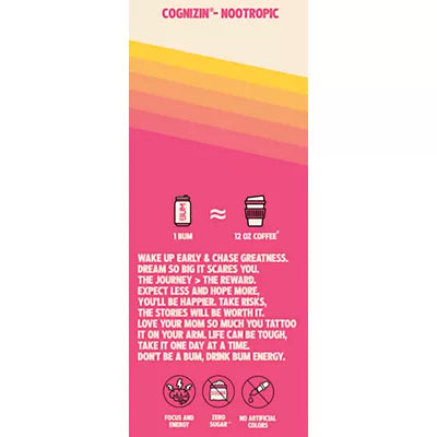 BUM Energy Drink - Pink Lemonade (12 Drinks, 12 Fl. Oz. Each)