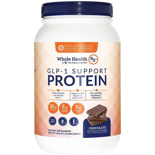 Whole Health RX GLP-1 Support Protein Powder - Chocolate (2.5 lbs./25 Servings)