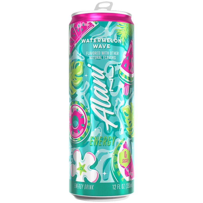 Alani Nu Energy Drink - Watermelon Wave by Megan Moroney (12 Drinks, 12 Fl. Oz. Each)