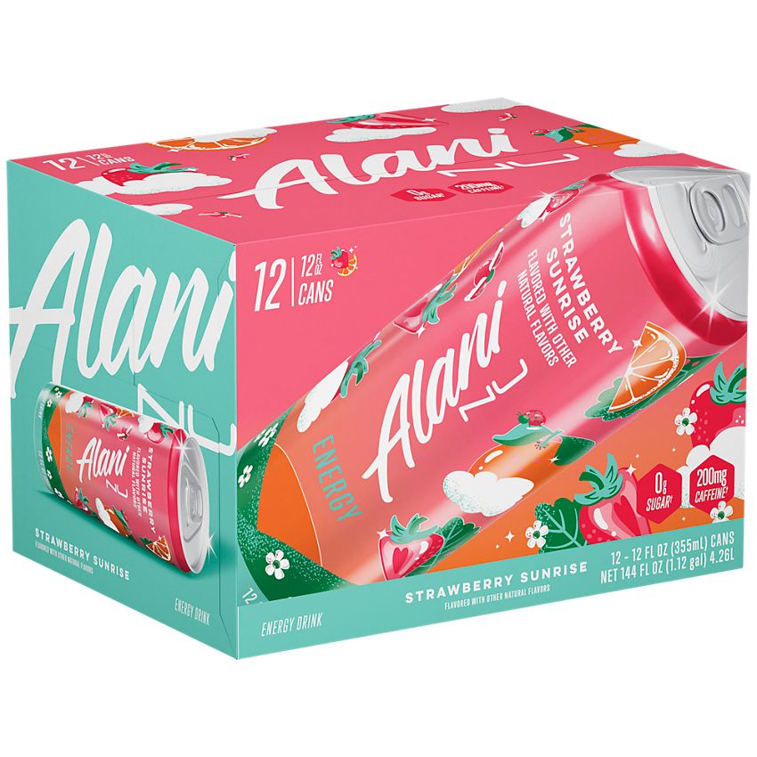 Alani Nu Energy Drink - Strawberry Sunrise (12 Drinks, 12 Fl Oz. Each)