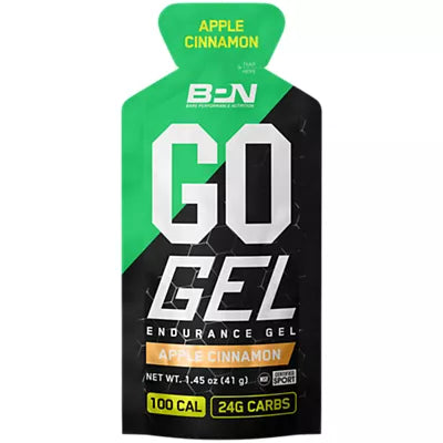 Bare Performance Nutrition Go Gel - Endurance Gel Packets with 24g of Carbs - Apple Cinnamon (10 Single Serving Packets)