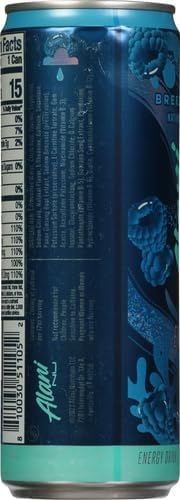12 Pack-Alani Nu- BREEZEBERRY-Sugar Free, Low Calorie Energy Drinks, 200mg Caffeine, Biotin, B Vitamins, Zero Sugar, 10 Calories, 12 Fl Oz Cans