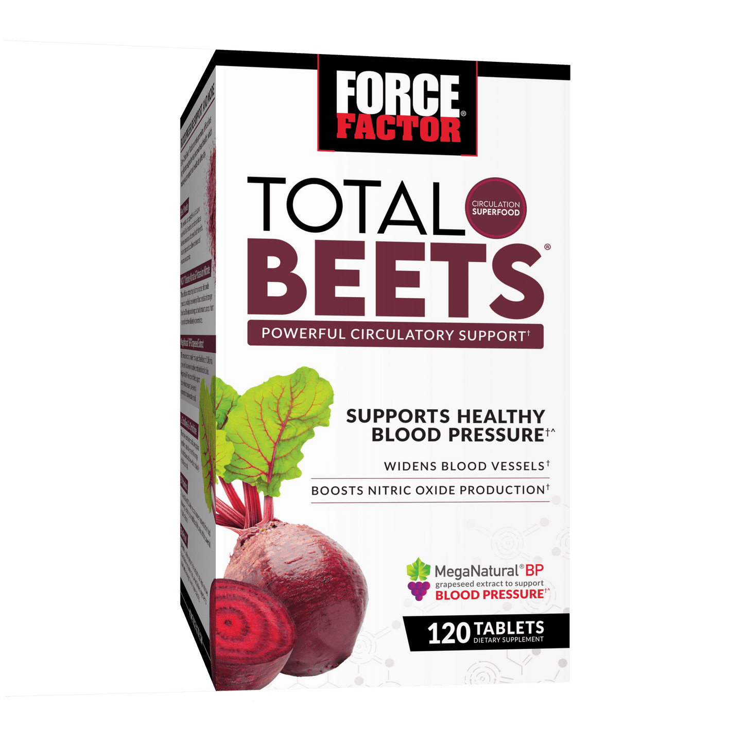 Force Factor-Total Beets, Beetroot Capsules Alternative, Blood Pressure Supplement Pills(120 Tablets)