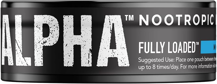 Fully Loaded Alpha Nootropic Pouches (Mint) - 5 Cans - 15 Pouches per can - Effective Nootropic Delivery, Nic Pouch Replacement - Faster Absorption, Alpha GPC, L-Tyrosine, GABA