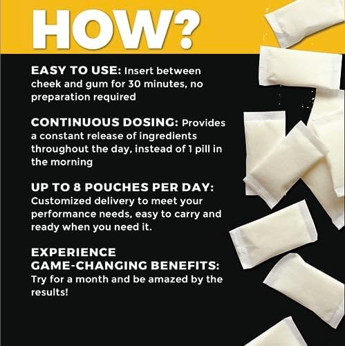 Fully Loaded Alpha Nootropic Pouches (Coconut Banana) - 5 Cans - 15 Pouches per can - Effective Nootropic Delivery, Nic Pouch Replacement - Faster Absorption, Alpha GPC, L-Tyrosine, GABA