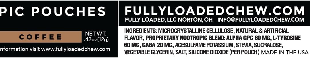 Fully Loaded Alpha Nootropic Pouches (Coffee) - 5 Cans - 15 Pouches per can - Effective Nootropic Delivery, Nic Pouch Replacement - Faster Absorption, Alpha GPC, L-Tyrosine, GABA