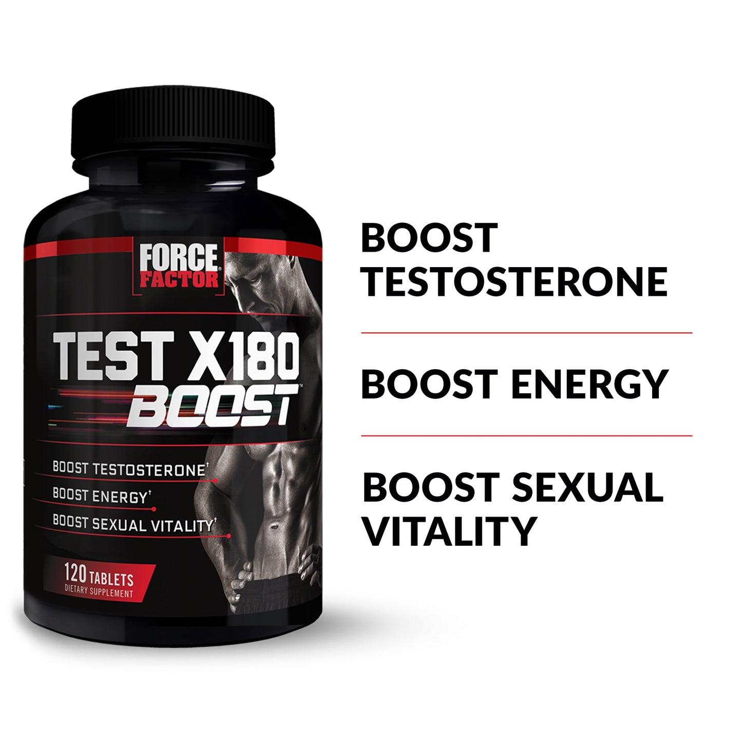 Force Factor-Test X180 Boost, Pre-Workout Testosterone Booster, 120 Tablets