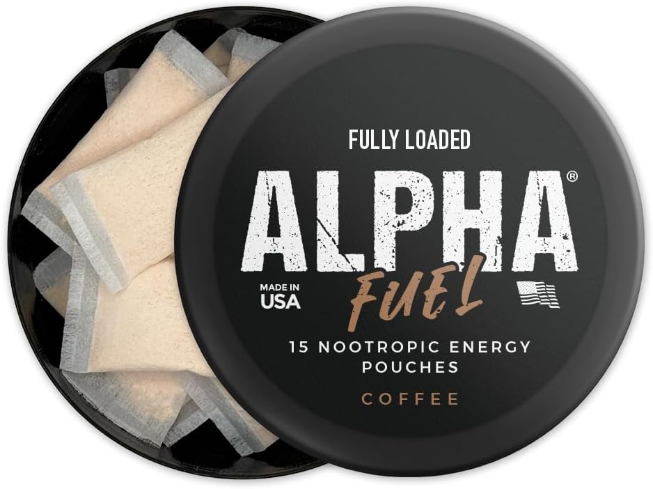 Fully Loaded Alpha Fuel Nootropic Pouches (Coffee Fuel) - Nootropic Energy Pouches with Caffeine, Alpha GPC, Tyrosine, Taurine, Guarana and More