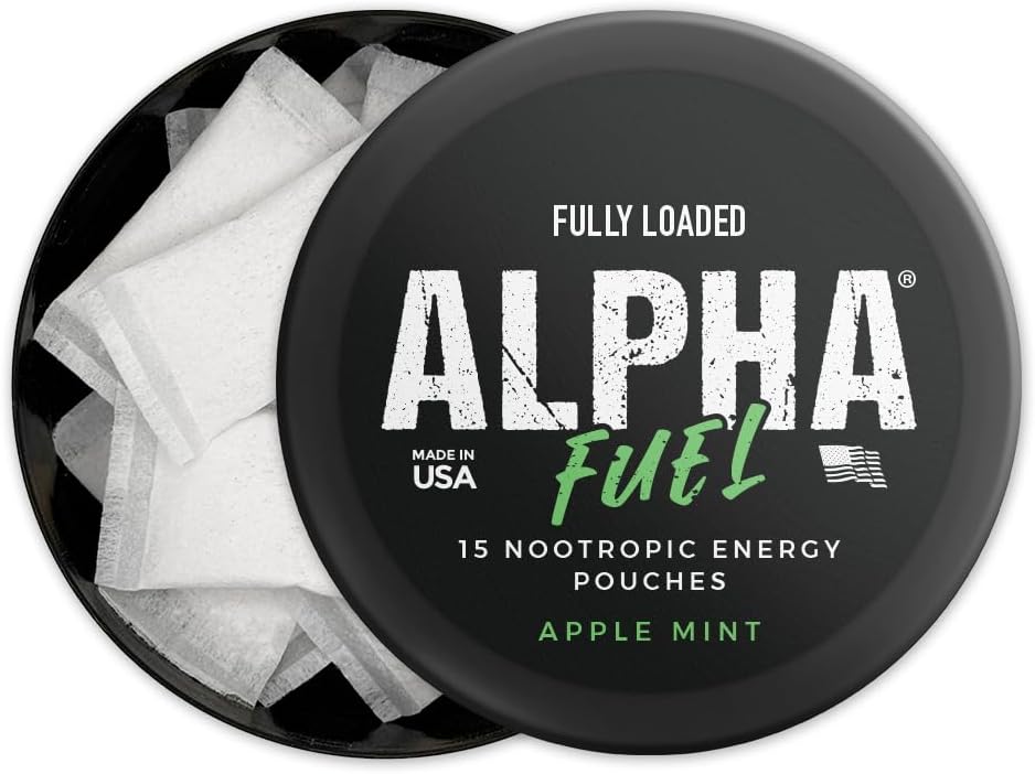 Fully Loaded Alpha Fuel Nootropic Pouches (Apple Mint Fuel) - Nootropic Energy Pouches with Caffeine, Alpha GPC, Tyrosine, Taurine, Guarana and More