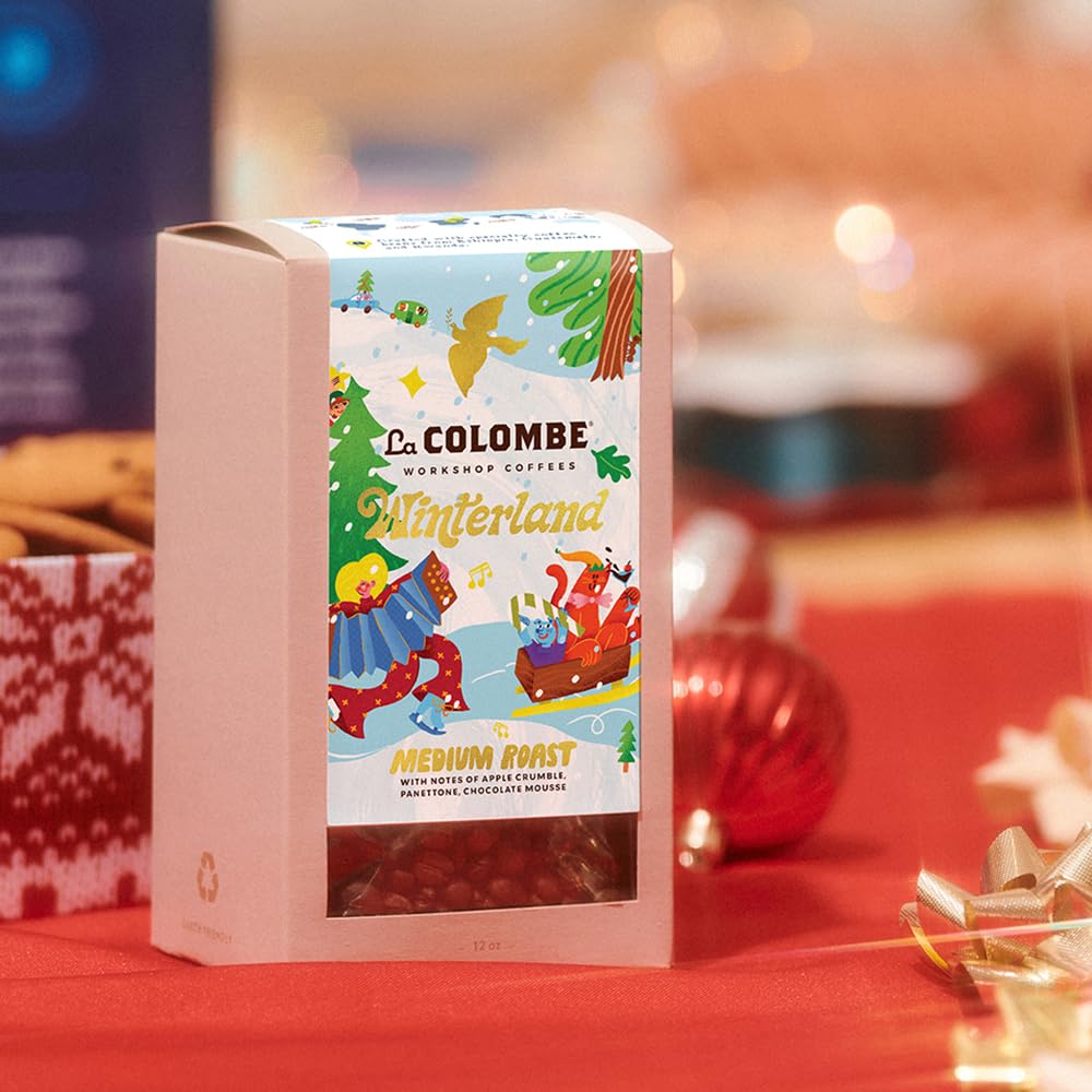 La Colombe Winterland Medium Roast Whole Bean Coffee - Notes of Roasted Almond, Chocolate Mousse & Rum Cake, 12 Ounce (Pack of 1)