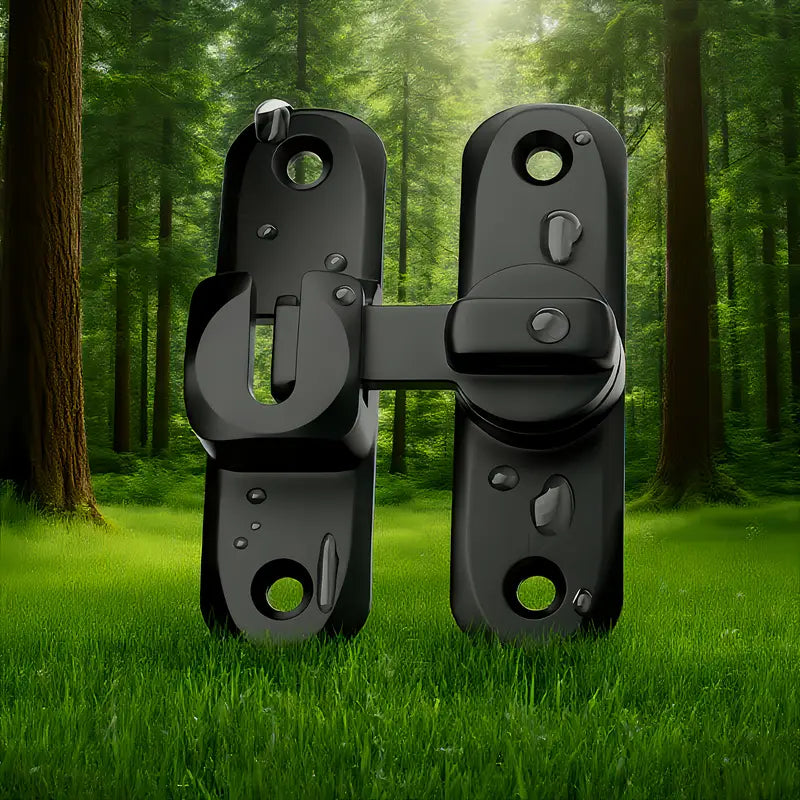 Heavy-Duty Anti-Theft Door Lock, 90°/180° Adjustable Sliding Pin Lock – Keyless Entry, Easy Install, No Power Needed – Reinforced Security Lock for Home, Office, Hotel, or Garage Doors – Black