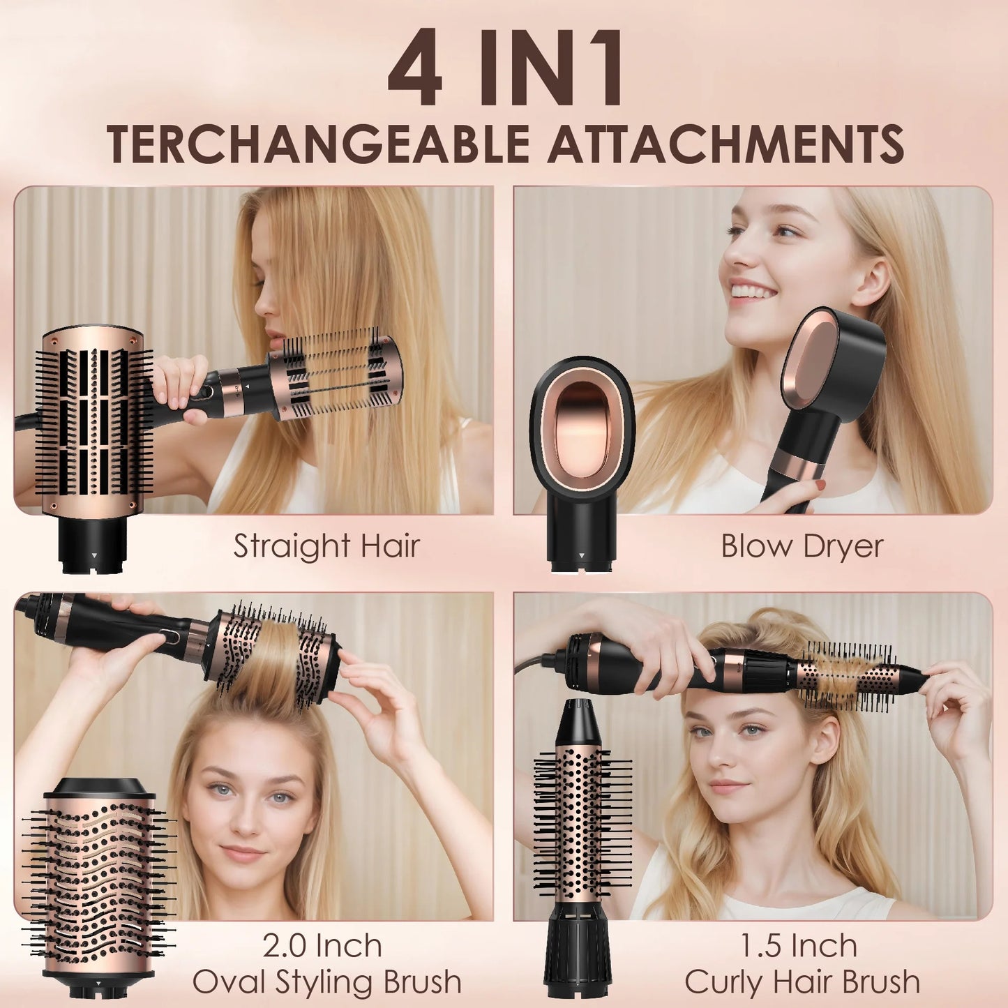 SKIMI Hair Dryer Brush, Hot Air Brush, Blow Dryer Brush Tool Set Straightener/Dryer/Curling Plastic