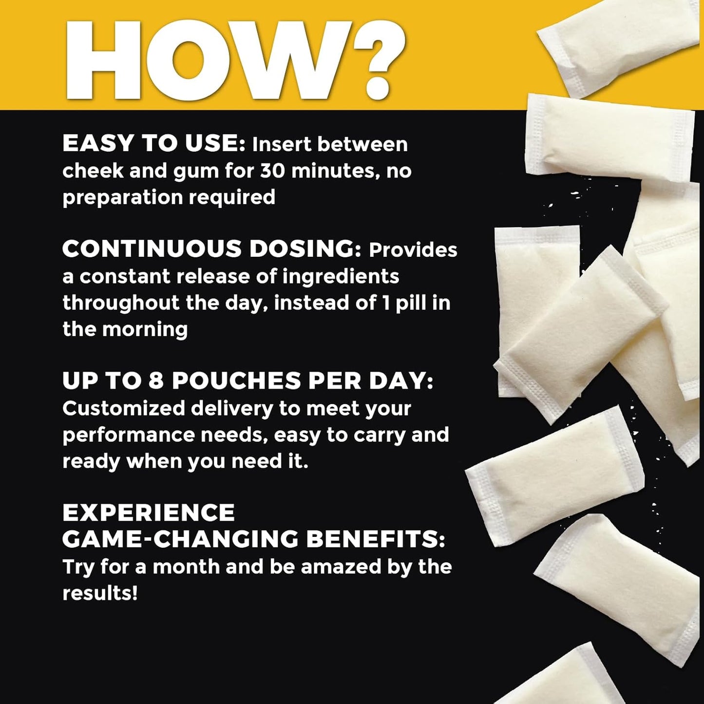 Fully Loaded Alpha Nootropic Pouches (Berry) - 5 Cans - 15 Pouches per can - Effective Nootropic Delivery, Nic Pouch Replacement - Faster Absorption, Alpha GPC, L-Tyrosine, GABA