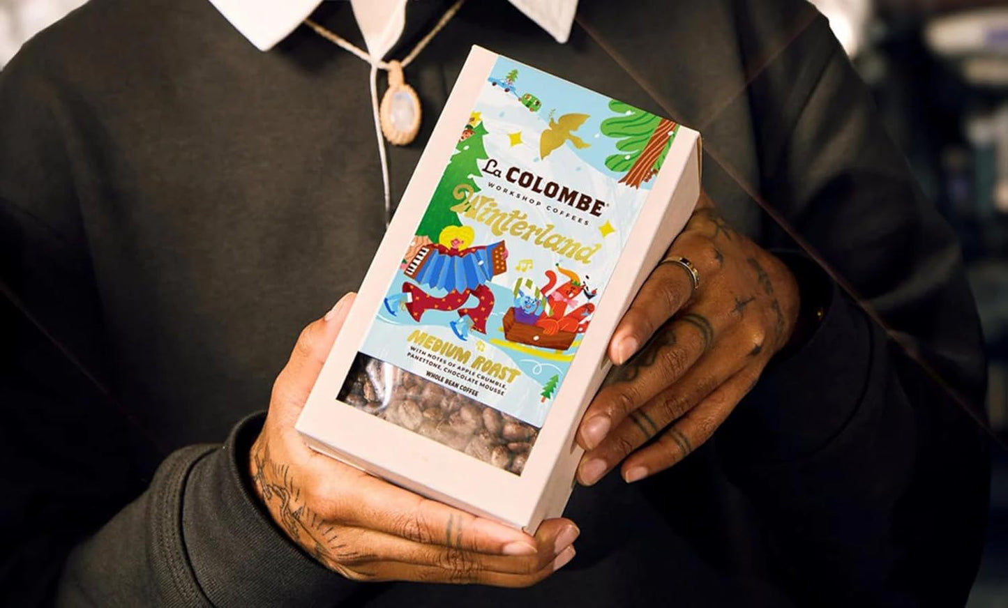 La Colombe Winterland Medium Roast Whole Bean Coffee - Notes of Roasted Almond, Chocolate Mousse & Rum Cake, 12 Ounce (Pack of 1)