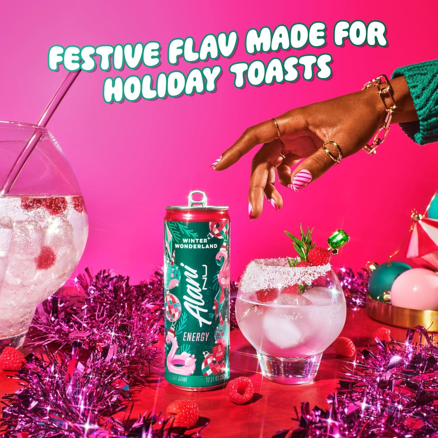 12 Pack- Alani Nu WINTER WONDERLAND Sugar Free, Low Calorie Energy Drinks | 200mg Caffeine | Biotin B Vitamins | Zero Sugar | 10 Calories | 12 Fl Oz Cans