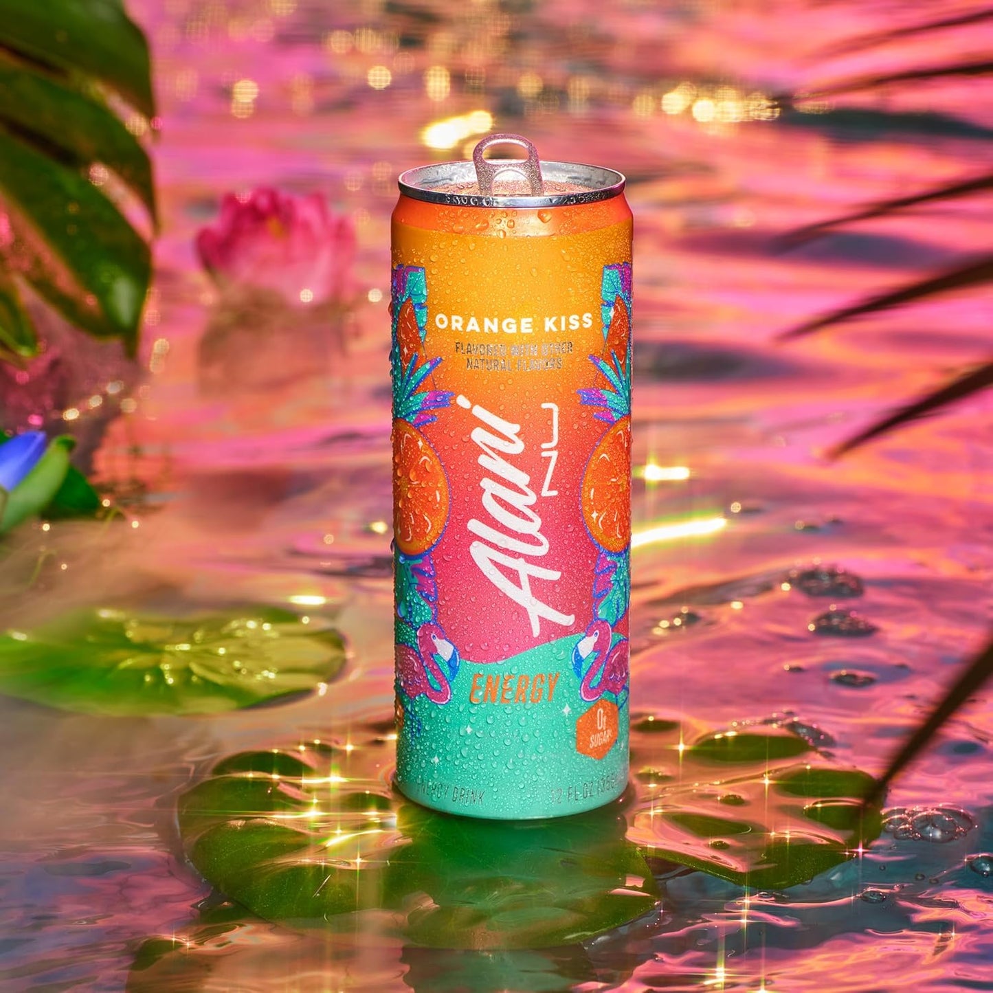 12 Pack- Alani Nu ORANGE KISS, Sugar Free, Low Calorie Energy Drinks, 200mg Caffeine, Biotin, B Vitamins, Zero Sugar, 10 Calories, 12 Fl Oz Cans