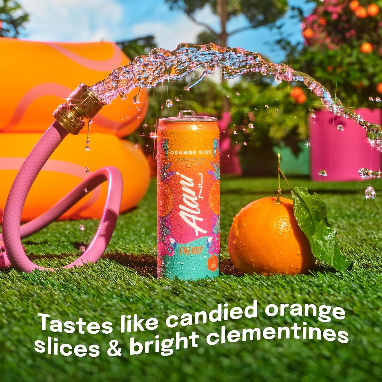 24 Pack- Alani Nu ORANGE KISS, Sugar Free, Low Calorie Energy Drinks, 200mg Caffeine, Biotin, B Vitamins, Zero Sugar, 10 Calories, 12 Fl Oz Cans