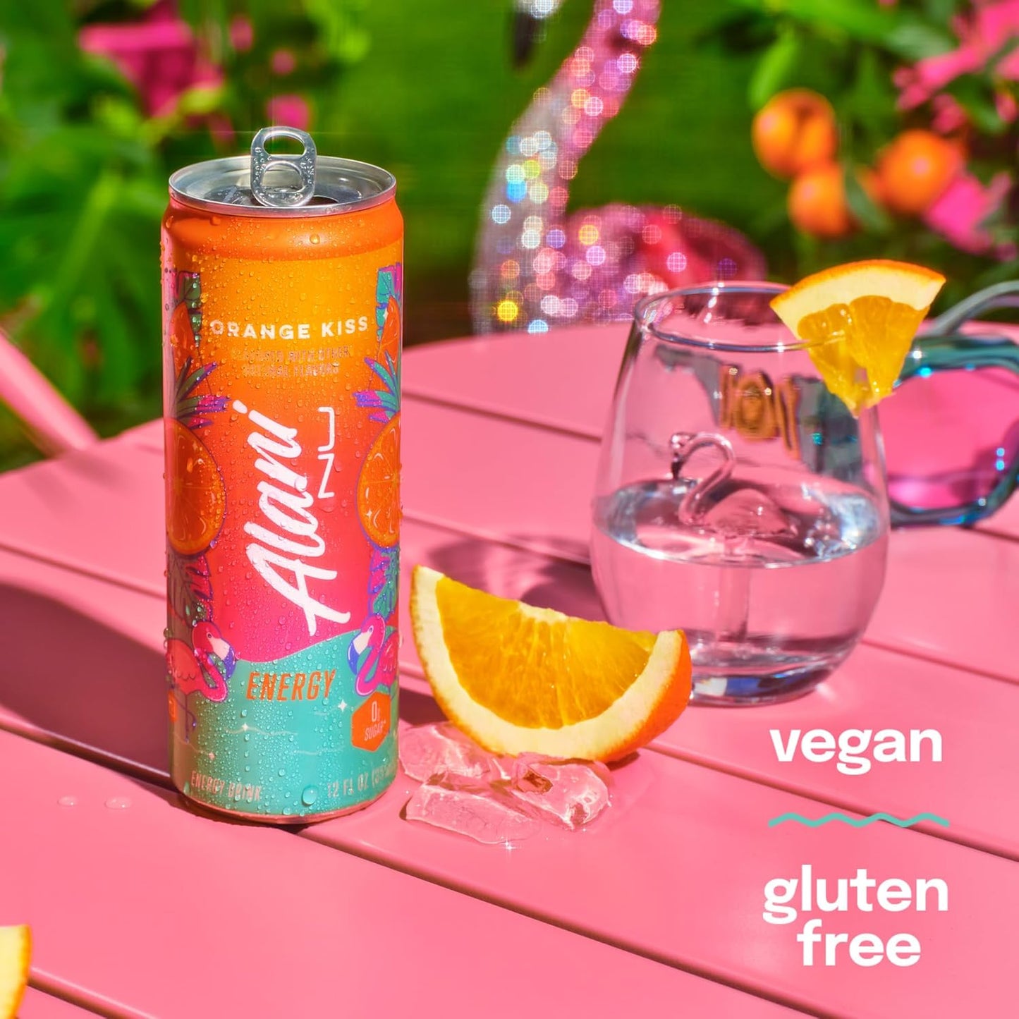 12 Pack- Alani Nu ORANGE KISS, Sugar Free, Low Calorie Energy Drinks, 200mg Caffeine, Biotin, B Vitamins, Zero Sugar, 10 Calories, 12 Fl Oz Cans