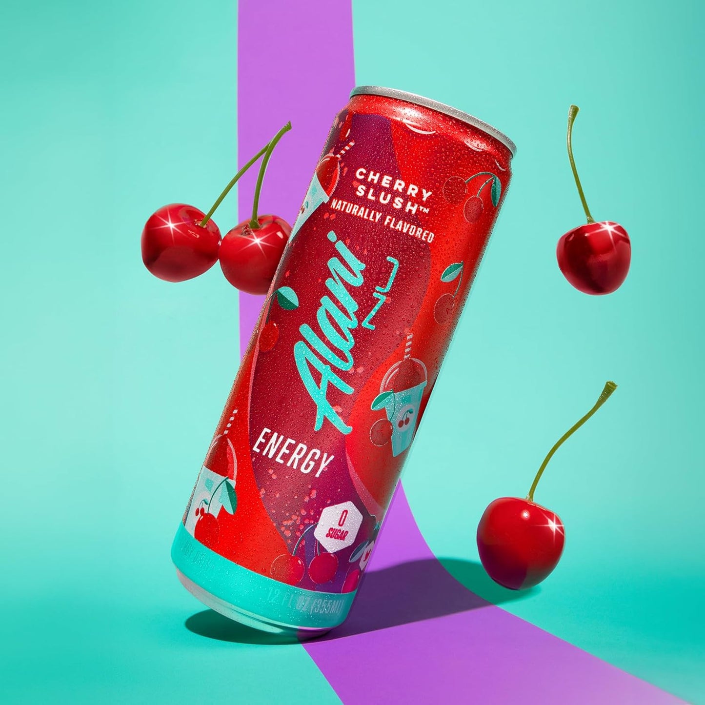 12 Pack- Alani Nu CHERRY SLUSH Sugar Free, Low Calorie Energy Drinks, 200mg Caffeine, Biotin B Vitamins, Zero Sugar, 10 Calories, 12 Fl Oz Cans