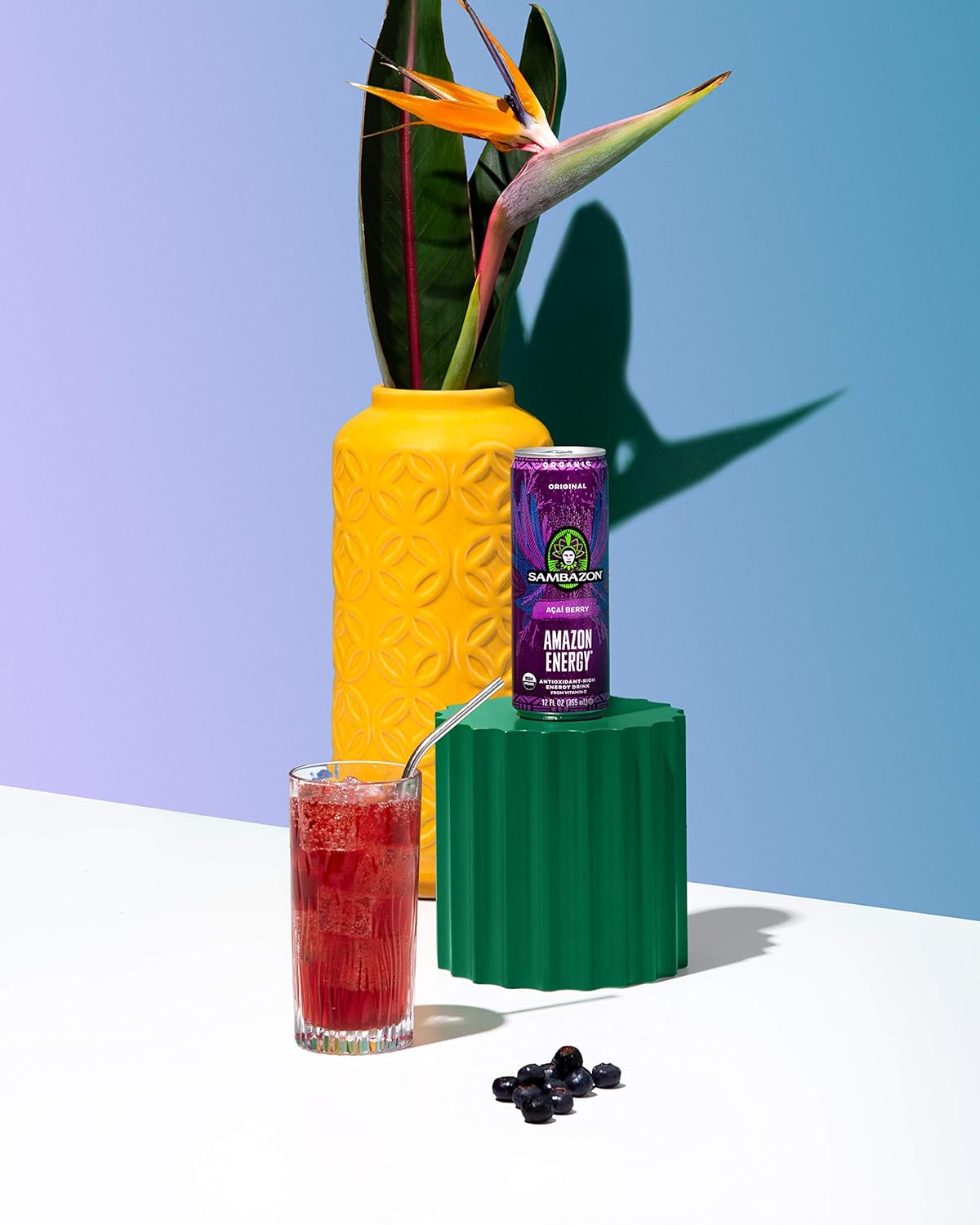 Sambazon Organic Amazon Energy Drink, Original Acai Berry, 12 Ounce (Pack of 12)