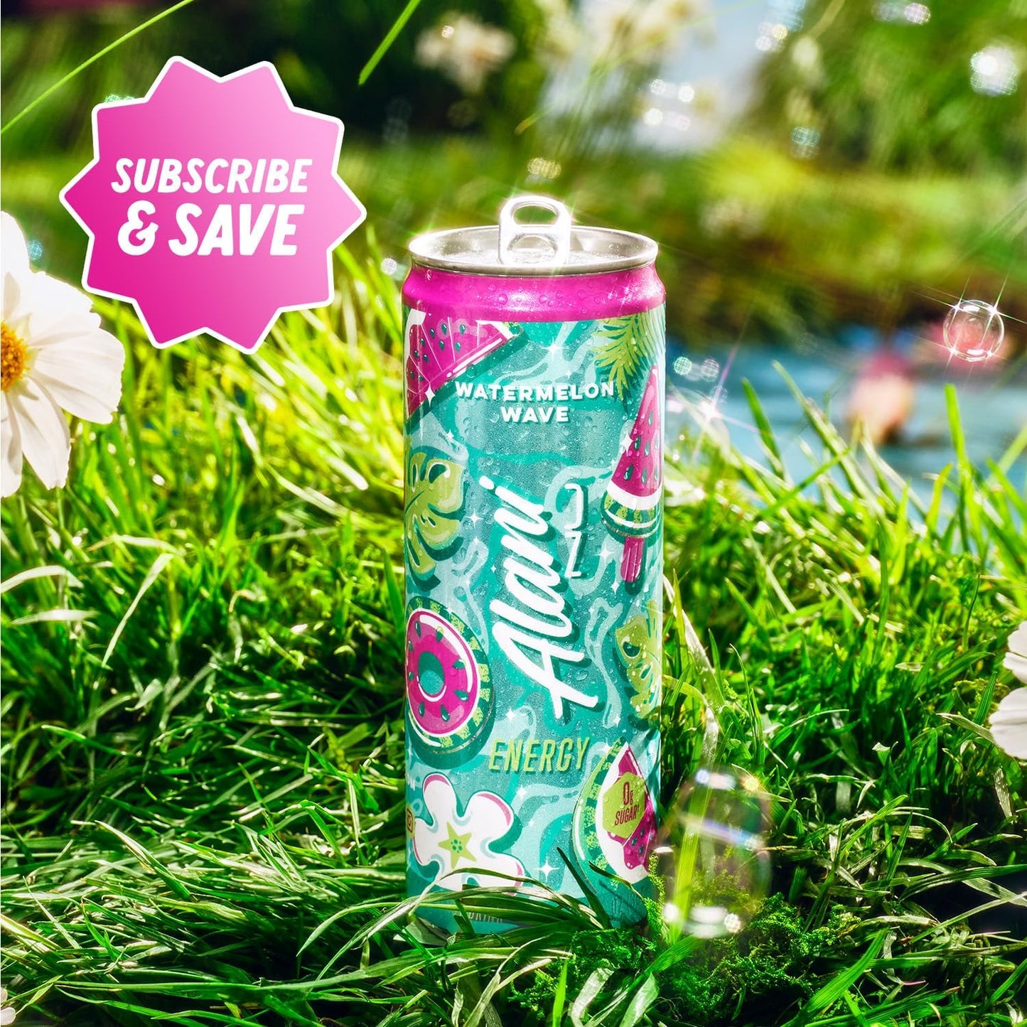 12 Pack- Alani Nu WATERMELON WAVE, Sugar Free, Low Calorie Energy Drinks, 200mg Caffeine, Biotin, B Vitamins, Zero Sugar, 10 Calories, 12 Fl Oz Cans