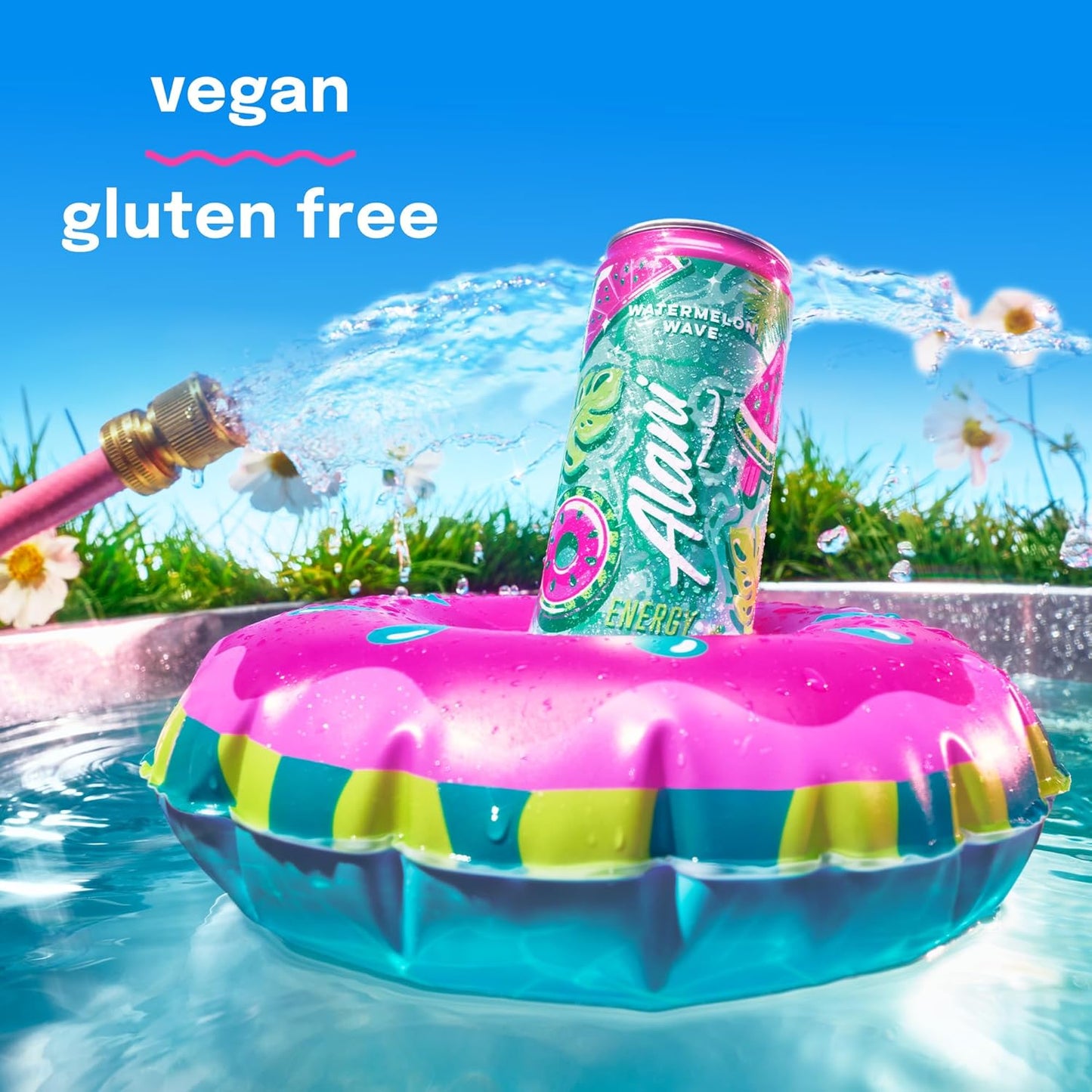 24 Pack- Alani Nu WATERMELON WAVE, Sugar Free, Low Calorie Energy Drinks, 200mg Caffeine, Biotin, B Vitamins, Zero Sugar, 10 Calories, 12 Fl Oz Cans