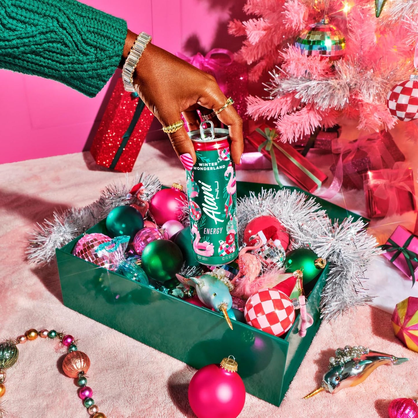 12 Pack- Alani Nu WINTER WONDERLAND Sugar Free, Low Calorie Energy Drinks | 200mg Caffeine | Biotin B Vitamins | Zero Sugar | 10 Calories | 12 Fl Oz Cans