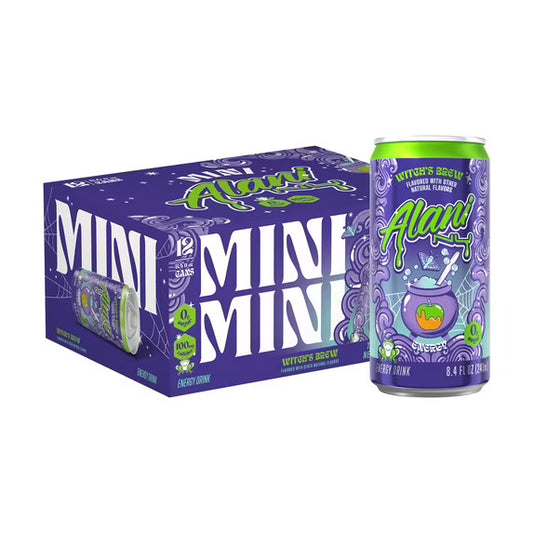 Alani Nu WITCHES BREW, Low Calorie Energy Drinks, 100mg Caffeine, Biotin, B Vitamins, Zero Sugar, 10 Calories or Less, 8 Fl Oz Cans, 12 Pack