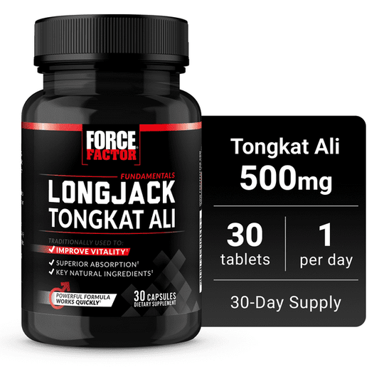 Force Factor - Longjack Tongkat Ali 500mg, Vitality Supplement for Men, 30 Capsules