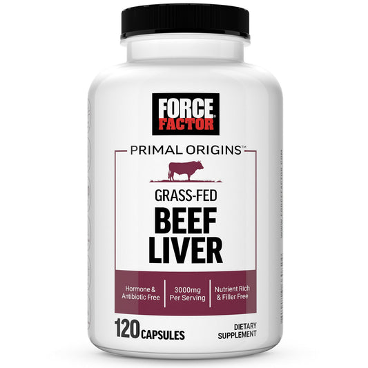 Force Factor - Primal Origins Beef Liver Capsules Made with Grass Fed Beef, Beef Organ Supplement, 120 Capsules