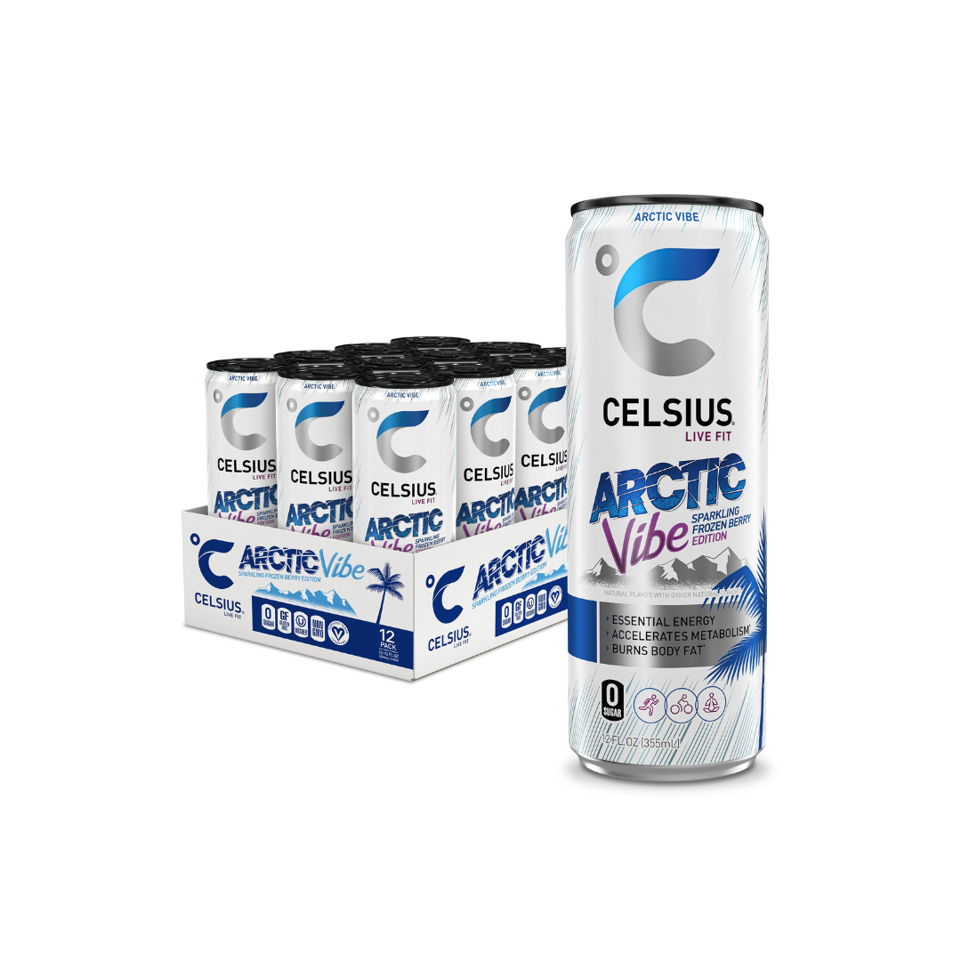 Celsius- Sparkling Energy Drink with MetaPlus Formula - Arctic Vibe (12 Drinks, 12 Fl Oz. Each)