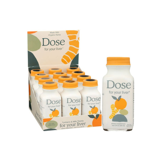 Dose- Dose for Your Liver Shot - Liver Health Support with Milk Thistle - Orange & Ginger (12 Shots, 2 Fl. Oz. Each)