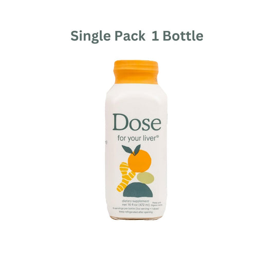 DOSE for Your Liver Cleanse Detox & Repair, Organic Milk Thistle Supplement with Turmeric, Dandelion, Ginger, and Orange, Promotes Optimal Liver Function,16oz Bottle 1 Pack ( 1 Weeks Supply )