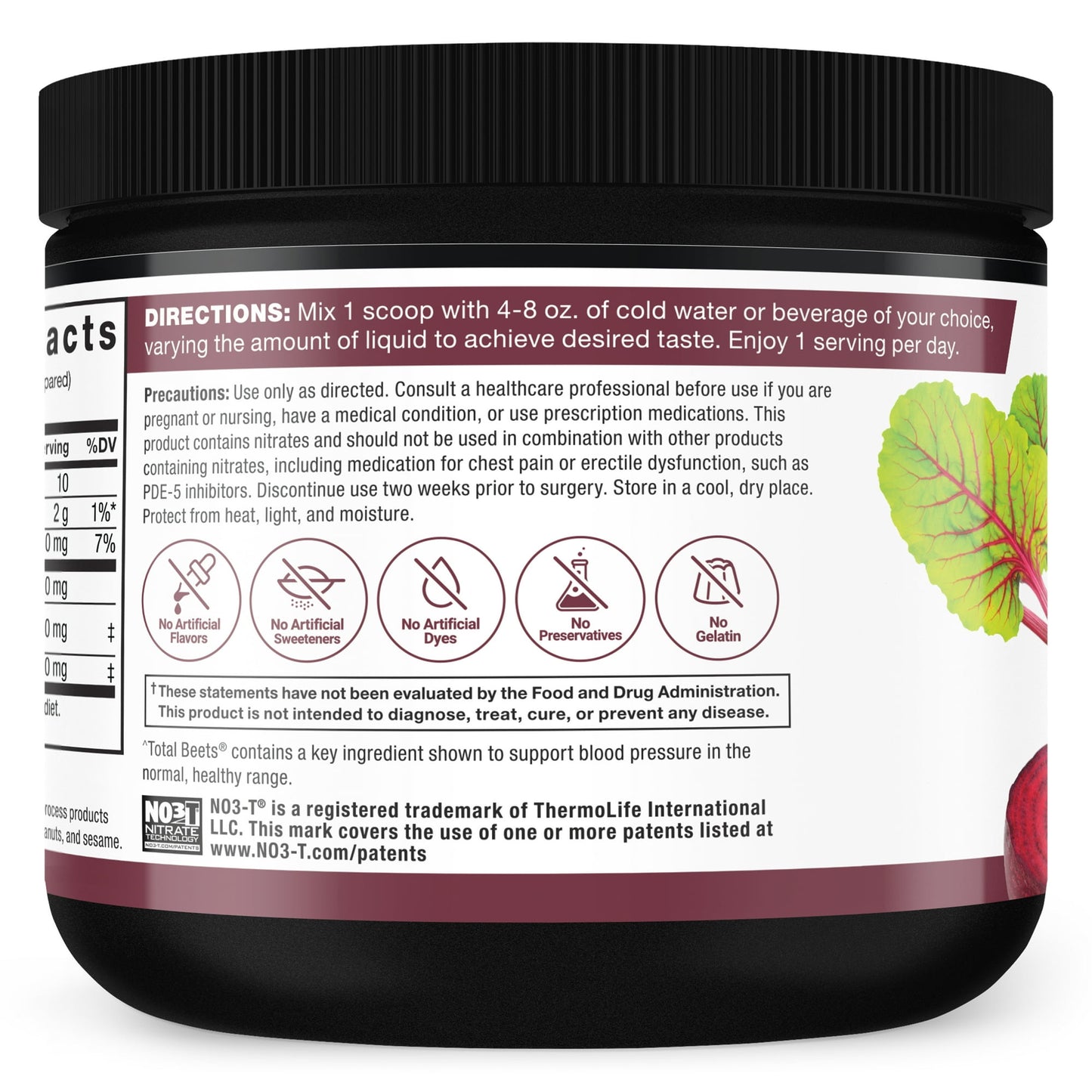 Force Factor-Total Beets, Beetroot Powder Juice Mix Supplement, 30 Servings