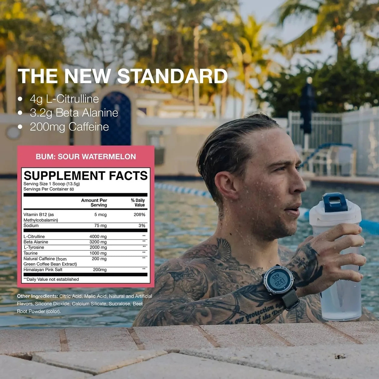 RAW Nutrition CBUM Essential Pre Workout Powder Sour Watermelon (60 Servings)