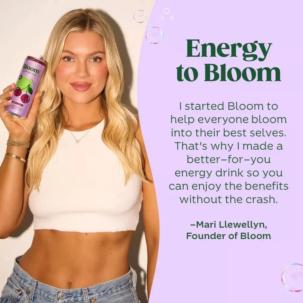 Bloom Greens- Bloom Sparkling Energy Strawberry Watermelon 12oz (Single Can)