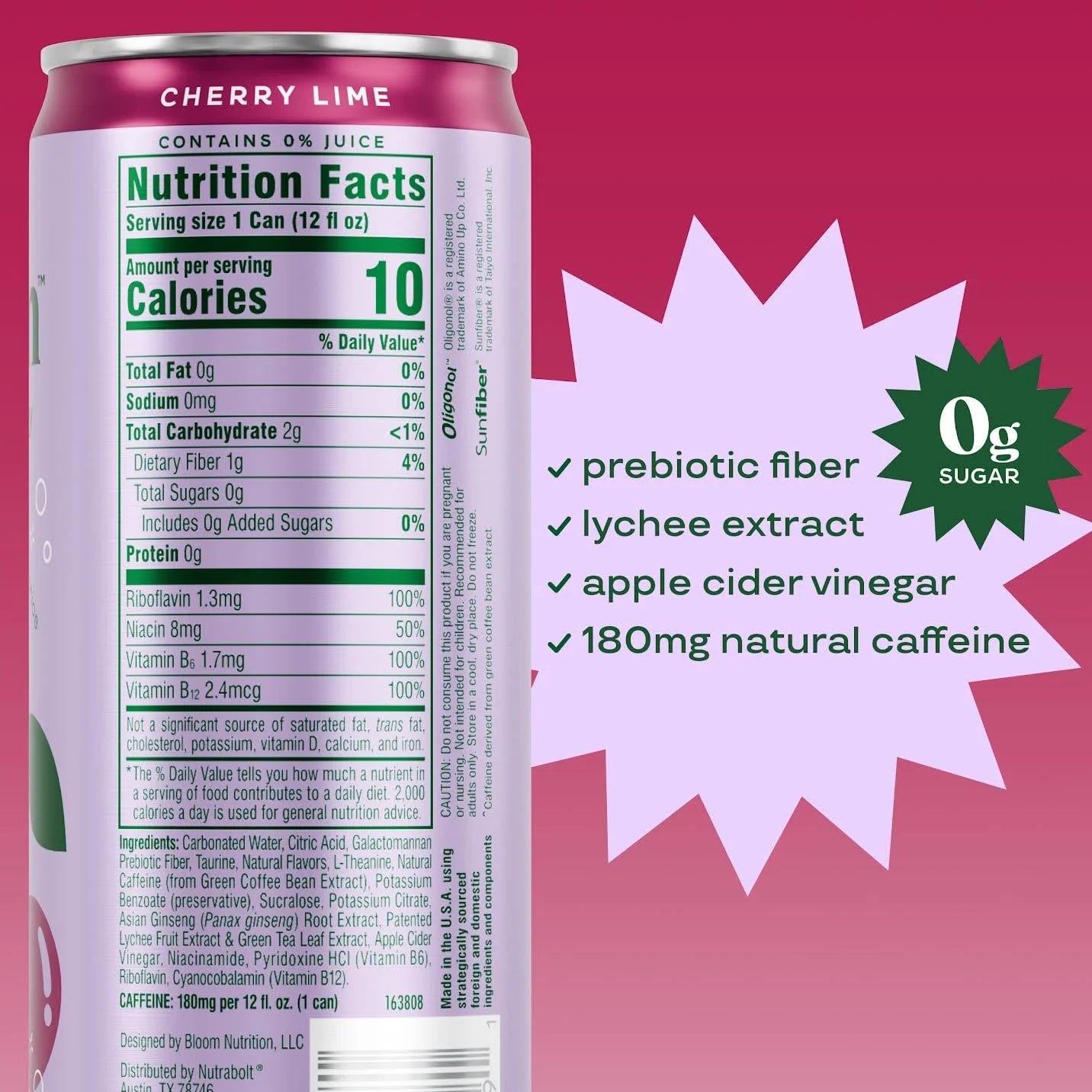 Bloom Greens- Bloom Sparkling Energy 12oz Variety 12 Pack