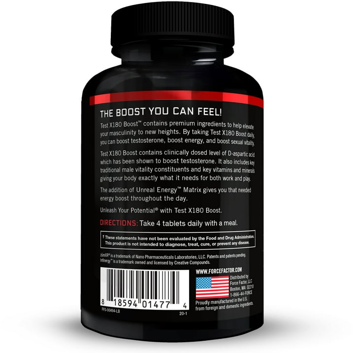 Force Factor-Test X180 Boost, Pre-Workout Testosterone Booster, 120 Tablets