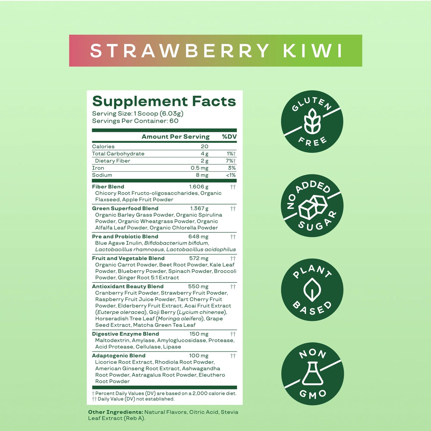 Bloom Nutrition Greens & Superfoods Powder, Strawberry Kiwi, 25 Servings