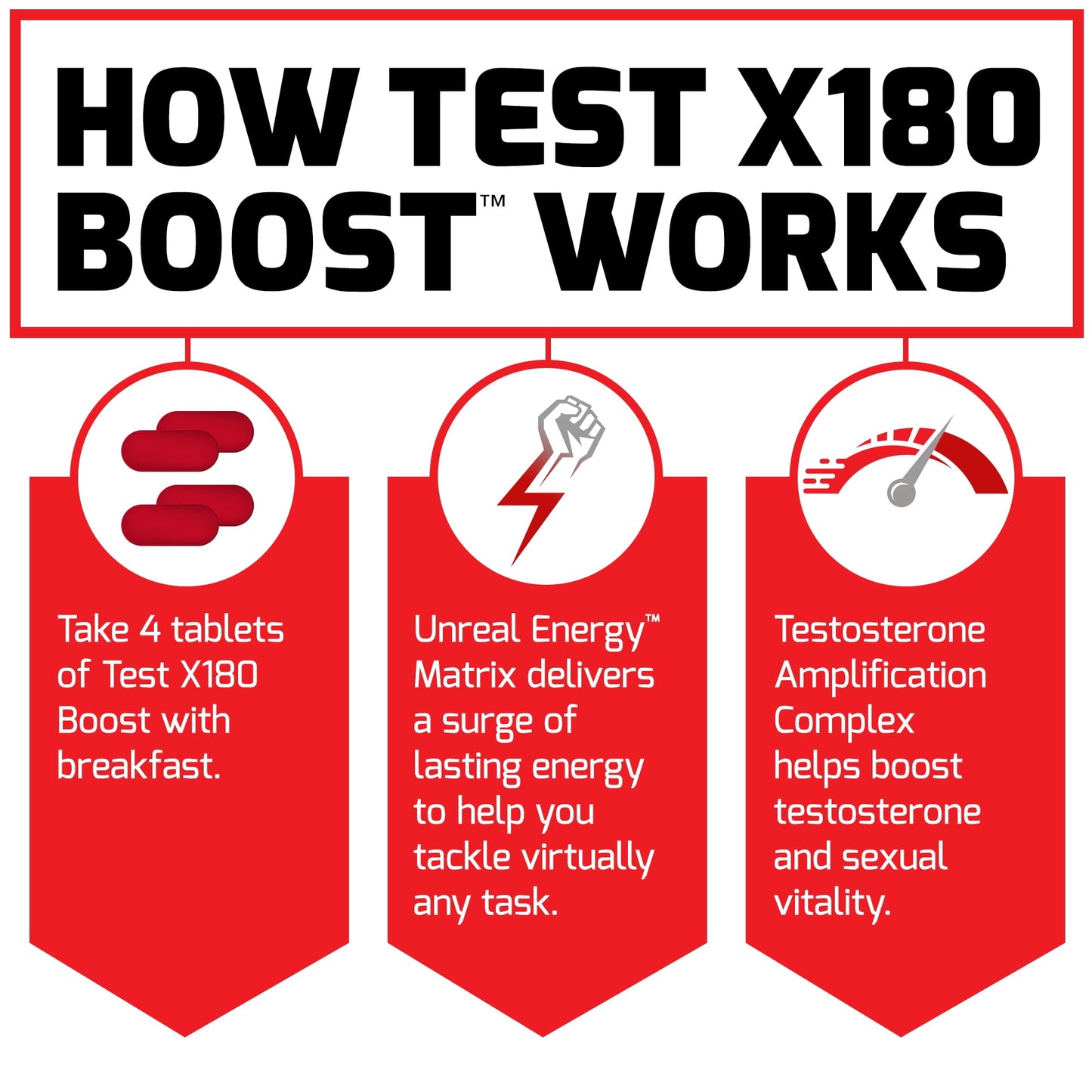 Force Factor-Test X180 Boost, Pre-Workout Testosterone Booster, 120 Tablets