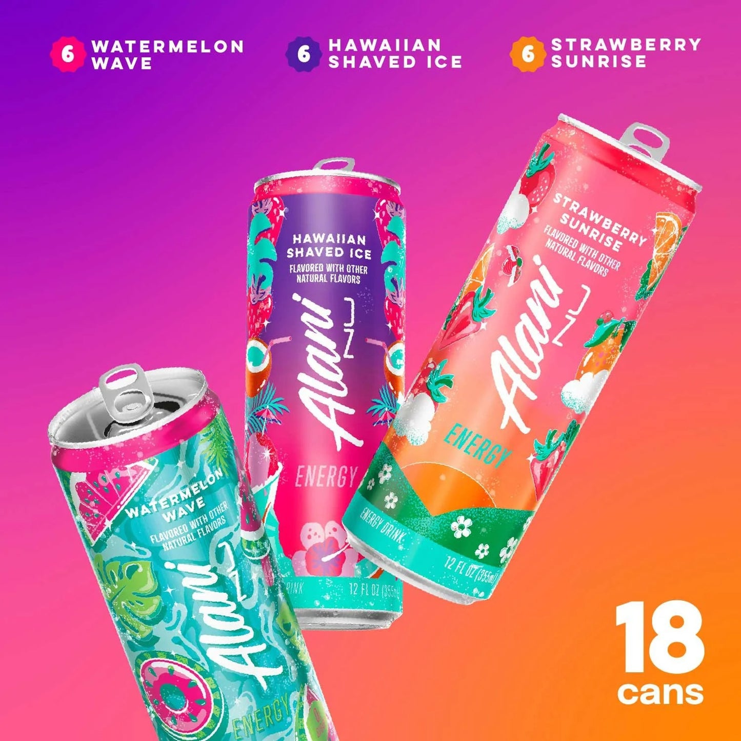 Alani Nu Energy Summer Variety Pack 12 fl.oz( 18 pack )
