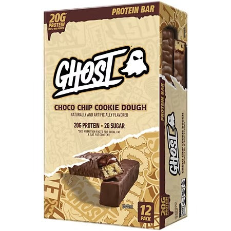 GHOST Protein Bar - 20g Protein - Choco Cookie Dough (12 Bars)