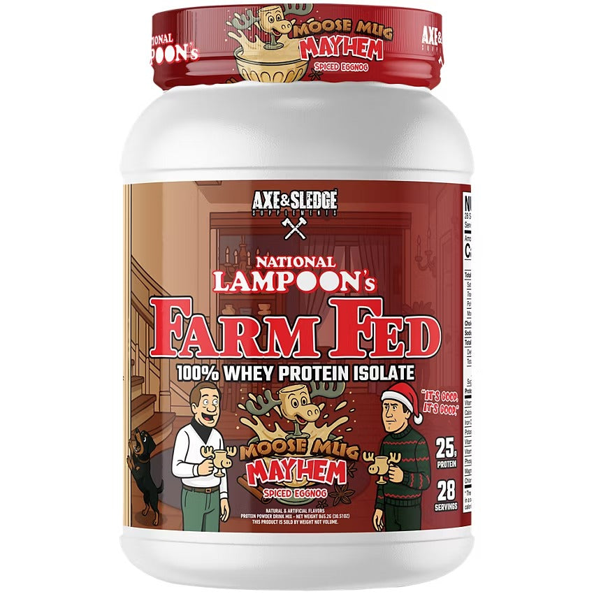 Axe and Sledge National Lampoon's 100% Farm Fed Whey Protein Isolate -Moose Mug Mayhem Spiced Eggnog (30.51 Oz. / 28 Servings)