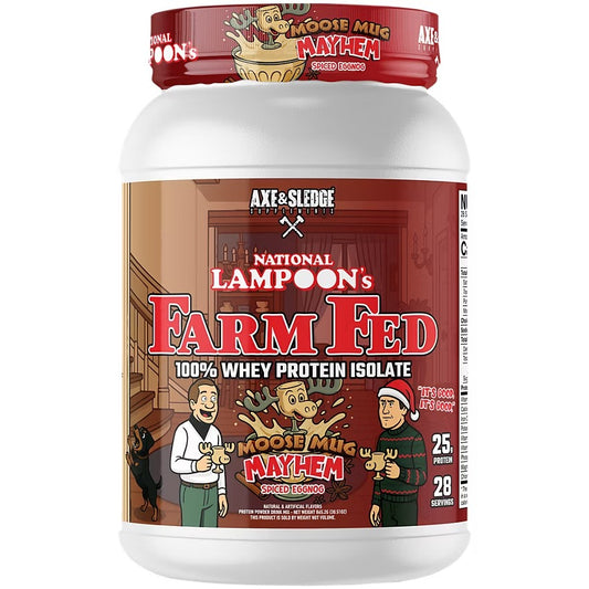 Axe and Sledge National Lampoon's 100% Farm Fed Whey Protein Isolate -Moose Mug Mayhem Spiced Eggnog (30.51 Oz. / 28 Servings)