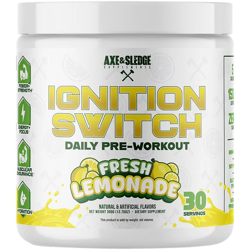 Axe and Sledge- Ignition Switch Daily Pre-Workout - Fresh Lemonade (13.76 Oz. / 30 Servings)