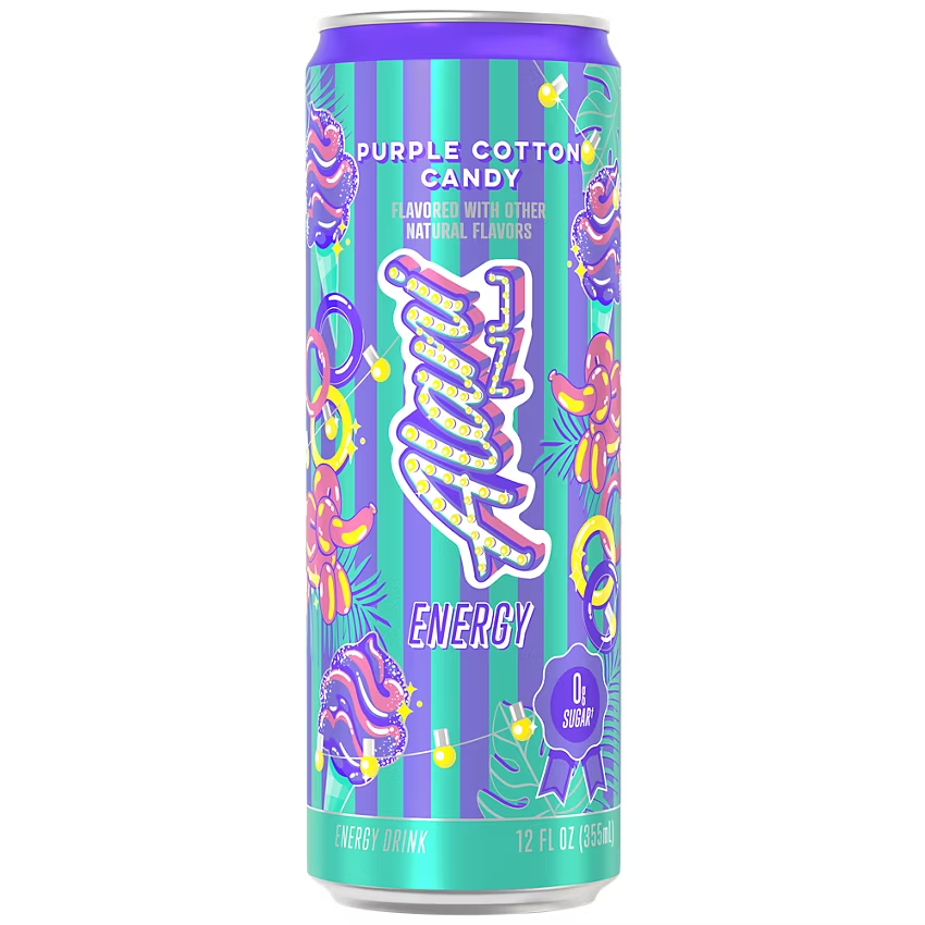 NeW Alani Nu Energy Drink - Purple Cotton Candy (12 Drinks, 12 Fl Oz. Each)