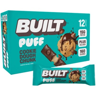Built Puff Protein Bar - 15g Protein - Cookie Dough Chunk (12 Bars)