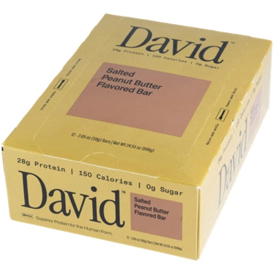 David Protein Bar – Salted Peanut Butter (12 Bars)