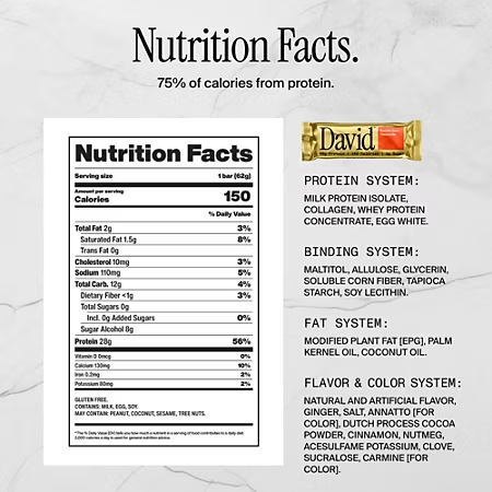 David Protein Bar - 28g Protein - Pumpkin Spice (24 Bars)